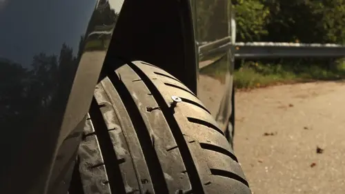 Nail in tyre tread