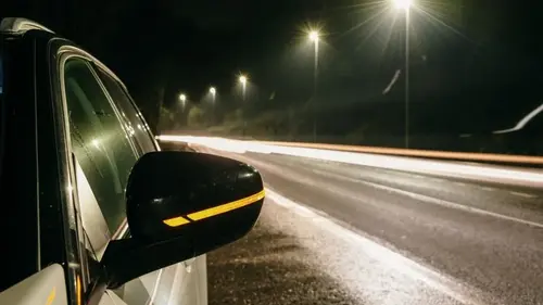 Car stopped at the side of a motorway