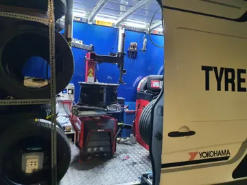 Inside of Tyres Anywhere's mobile unit vans