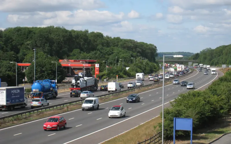 Motorway traffic on the M25