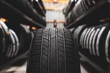 High quality tyre in a tyre storage room