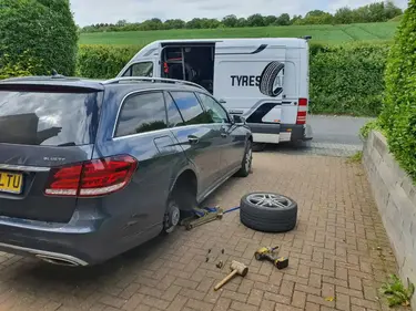 Tyres Anywhere technician doing a mobile tyre replacement