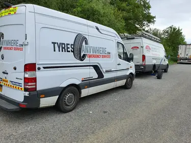 Tyres Anywhere mechanic in a van