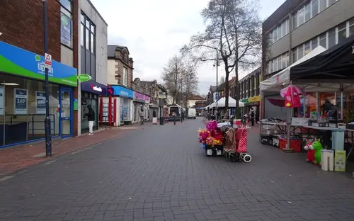 Market stalls in Bilston town centre