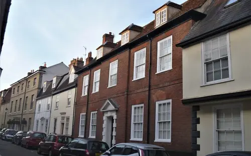 Street of period houses in Bury St Edmunds