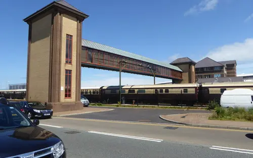 Footbridge to the station in Holyhead