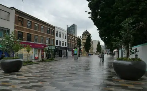 Pedestrianised High Road in Ilford