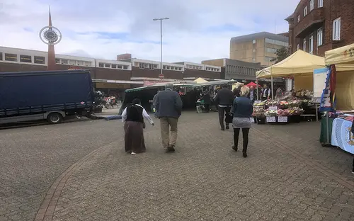 Market in Kettering town centre