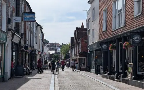 Cliffe High Street in Lewes