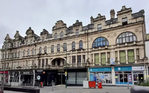 Victorian buildings on the High Street in Newport
