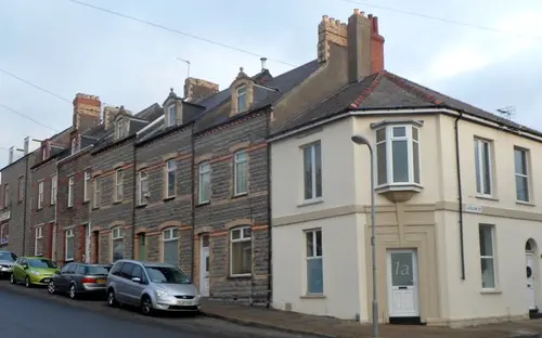Houses on the High Street in Penarth