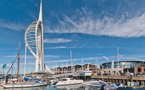 Spinnaker Tower and Gunwharf Quays in Portsmouth