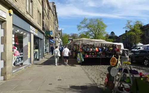 Market on High Street in Skipton