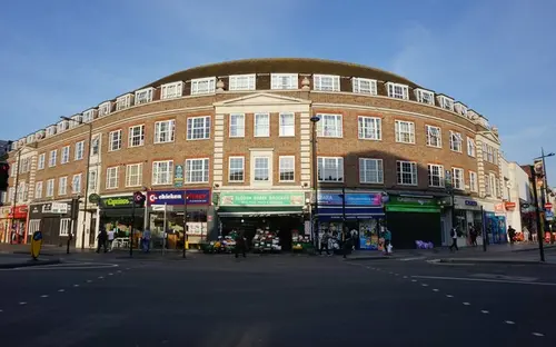 Shops on High Street in Slough
