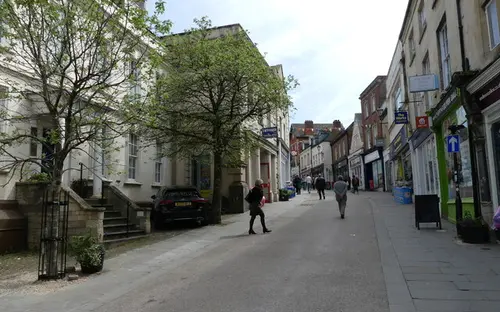 The pedestrianised High Street in Stroud
