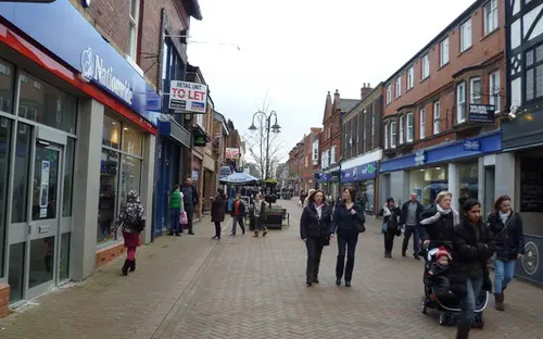 Shopping street in Wilmslow